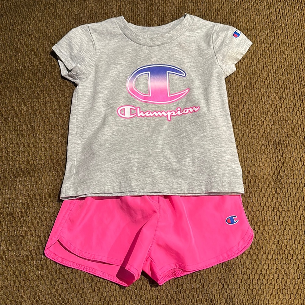 24 month girl champion top and shorts set.